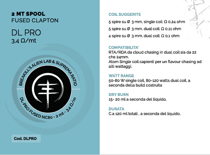 Breakill's Alien Lab / Suprema Ratio - DL PRO FUSED NC80 - 2m SPOOL